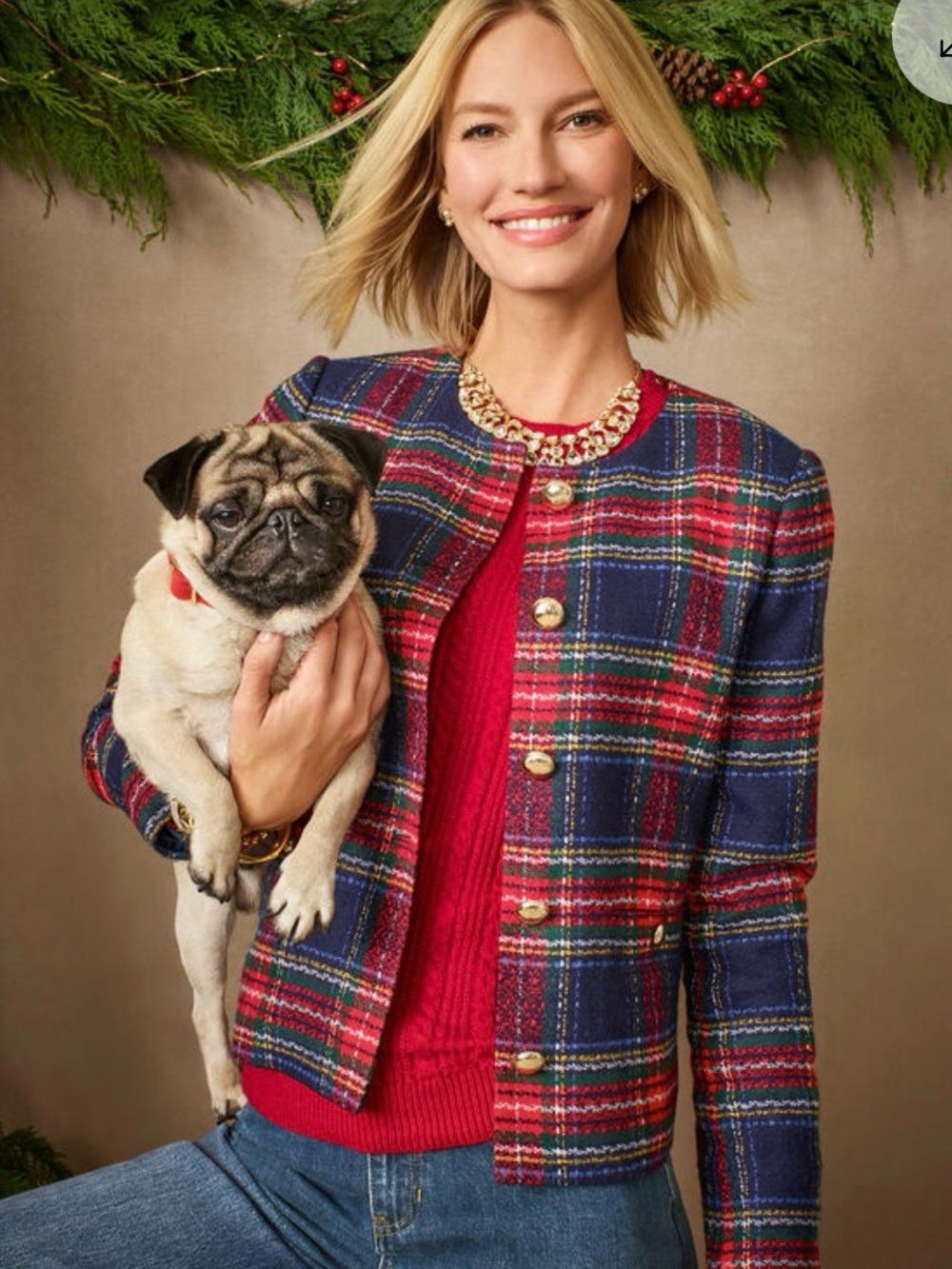 Talbots Tweed Jacket in Glee Plaid Size 14 Petite. NWT